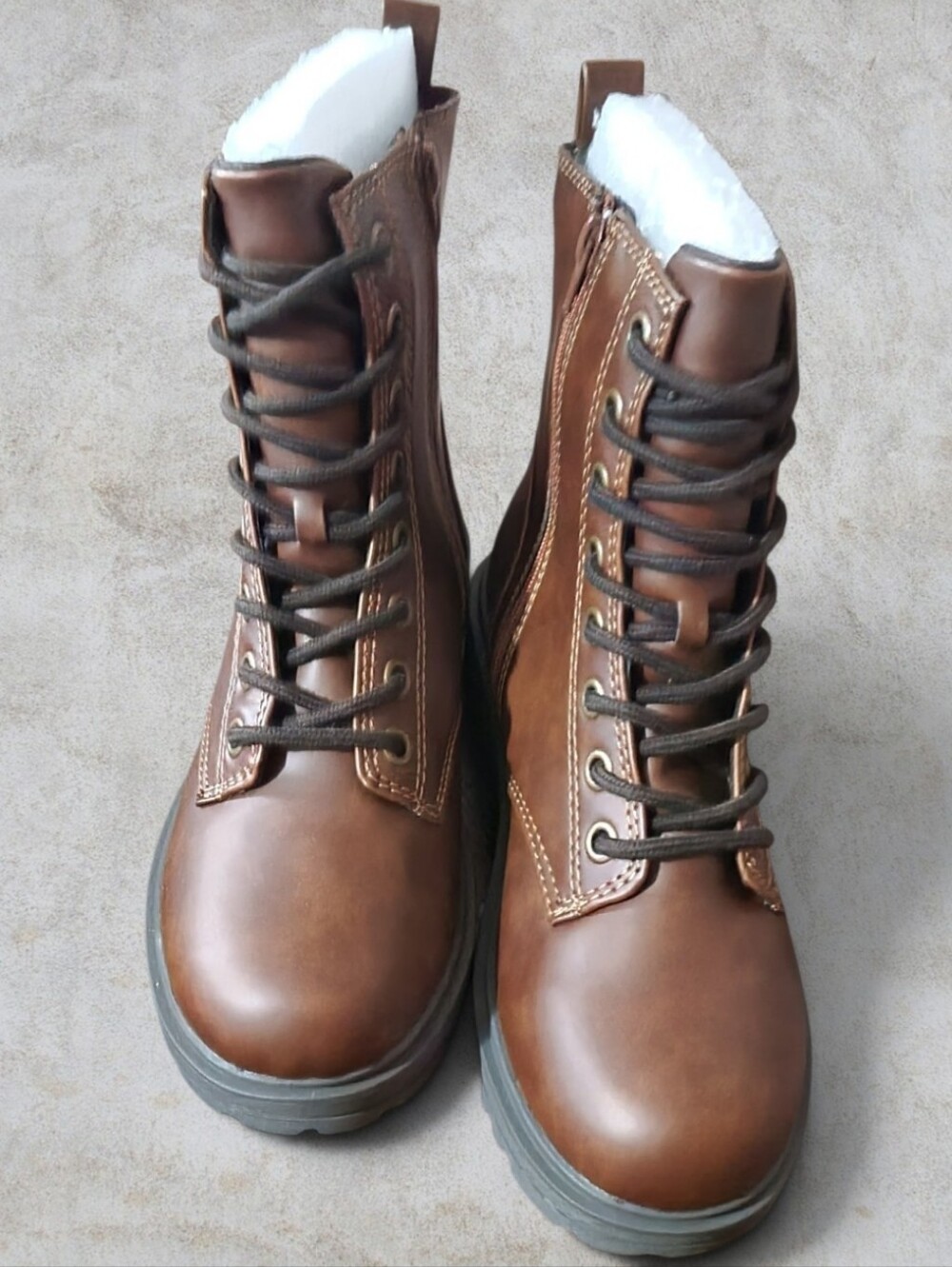 🖤 Soda FIRM Whiskey Brown Lug Sole Combat Boots Size 8.5 NWT